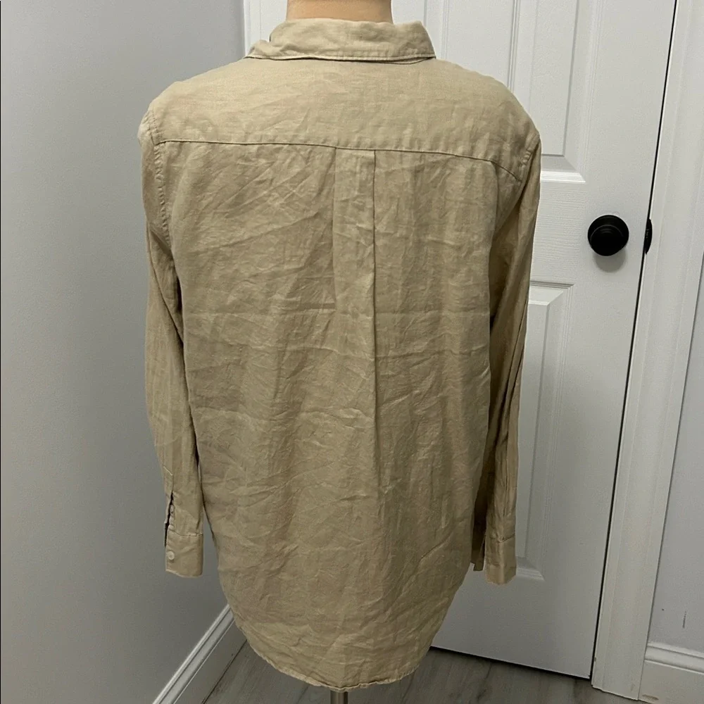 Quince Tan Linen Button Down Shirt - Picture 4 of 9